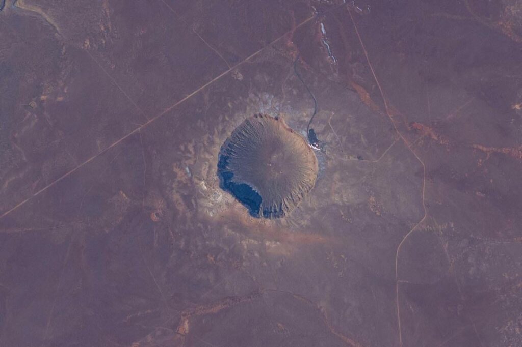 Meteor Crater in Arizona, seen from ISS
