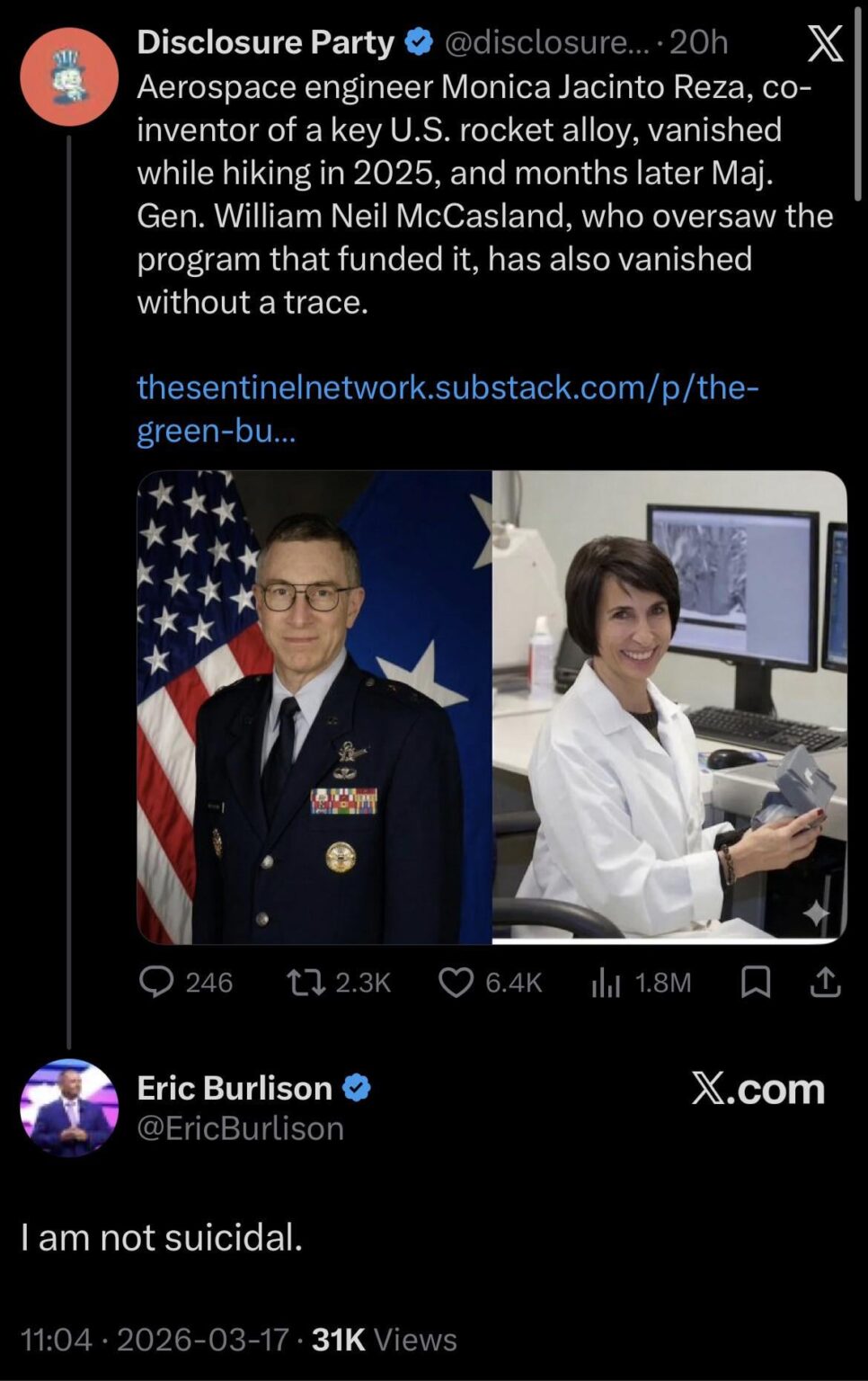 [Burlison] I am not suicidal