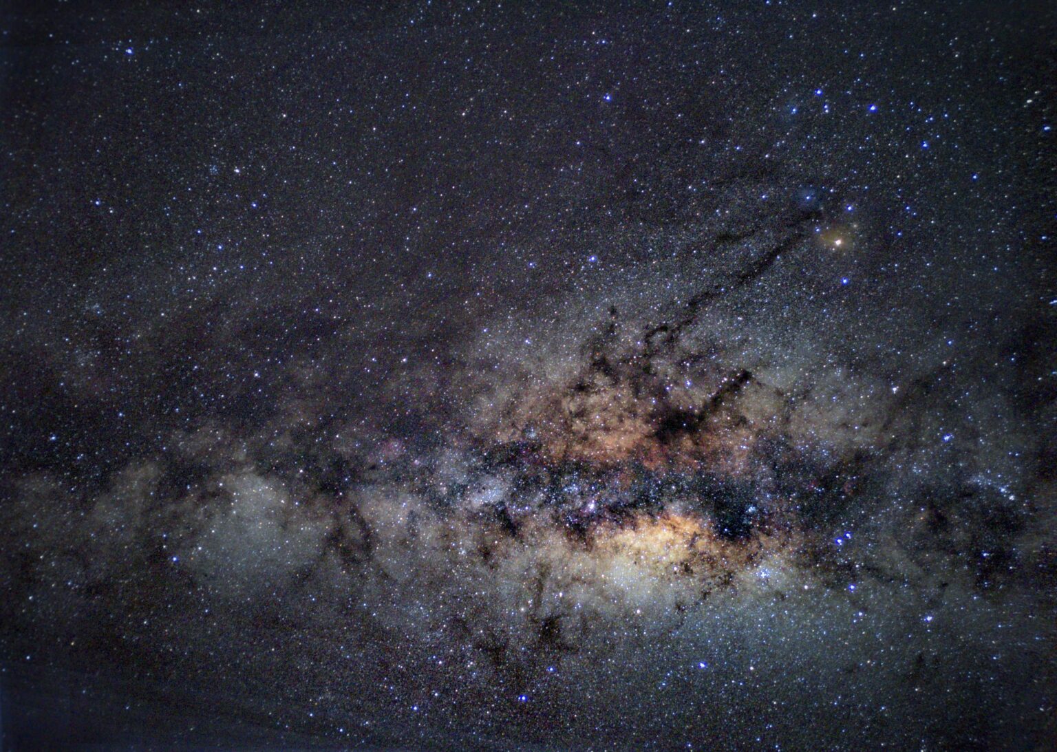 Centro galáctico- agora com estrelas! Capturada no meu celular