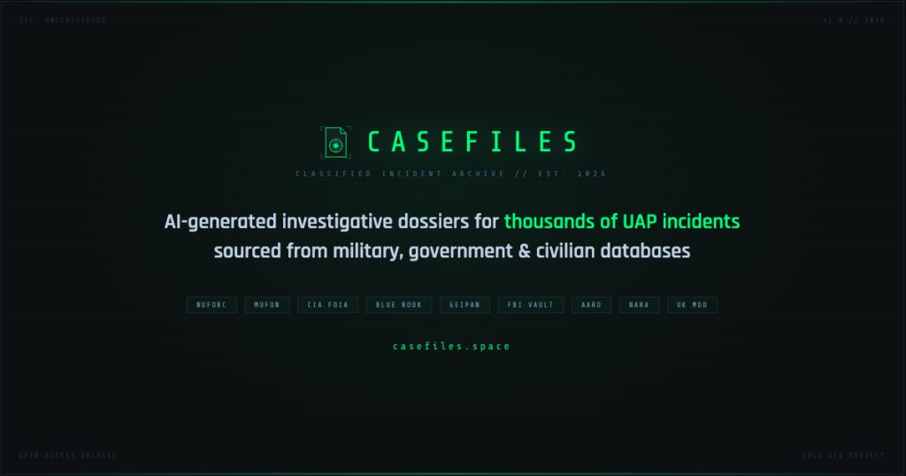 Built a free UAP archive that turns declassified government docs into investigative dossiers Built a free UAP archive that turns declassified government docs into investigative dossiers