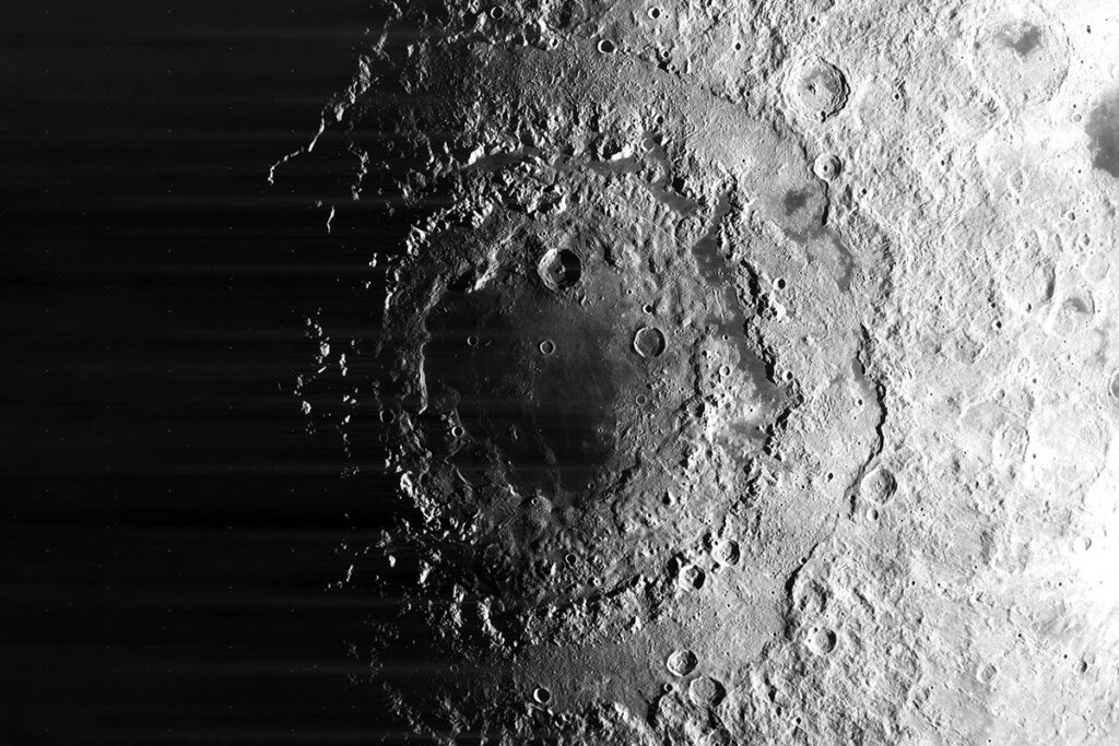 A view of Mare Orientale on the far side of the Moon, as seen by NASA
