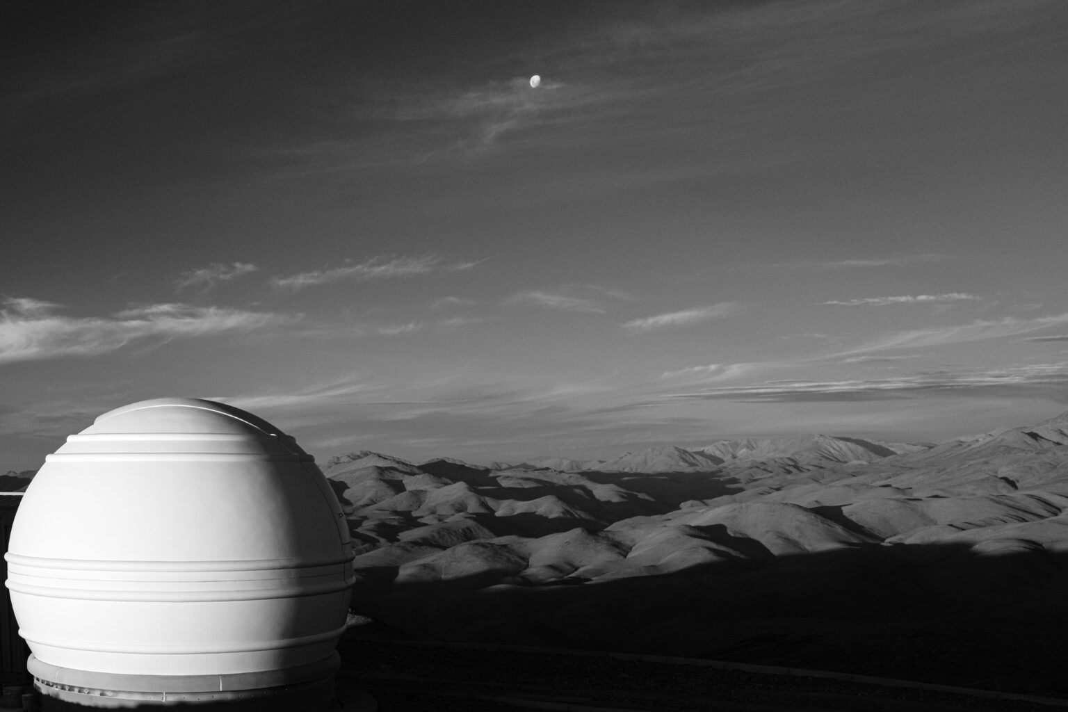 As above, so below - our Moon and the dome of a telescope at ESO's La Silla Observatory