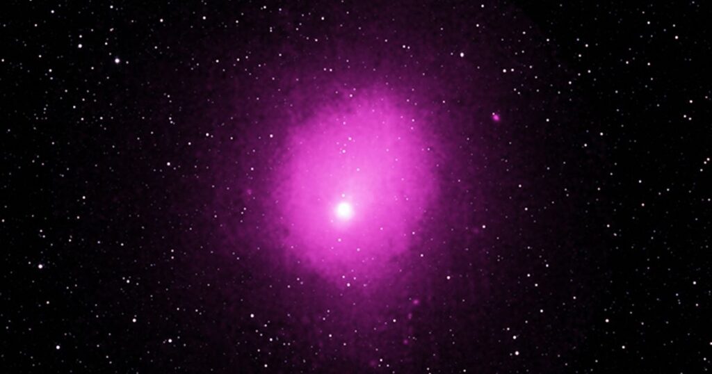 ESO Very Large Telescope image of supernova remnant SNR 0509-67.5. Credit: ESO/P. Das et al. Background stars (Hubble): K. Noll et al.