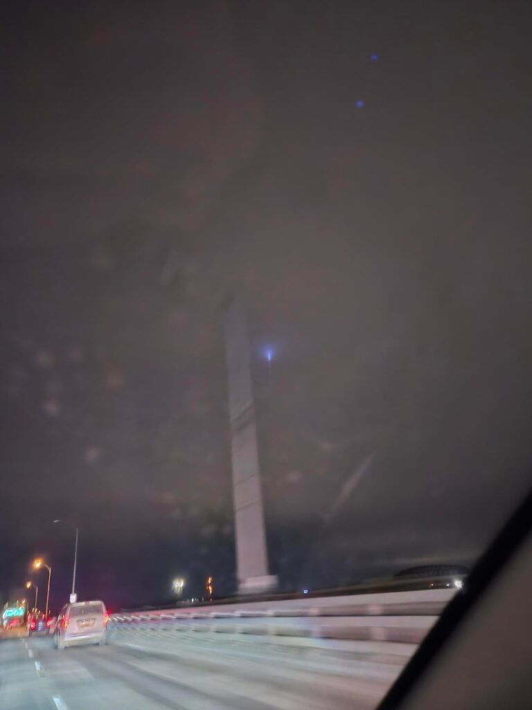 Strange Blue Light Beam Over Montreal