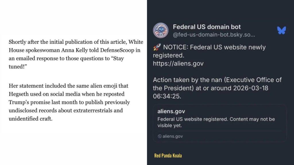 White House Spokesperson Responds to Aliens.gov Implying It's About Extraterrestrials