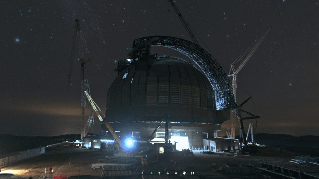 Current build progress of the Extremely Large Telescope, created by the European Southern Observatory (ESO)