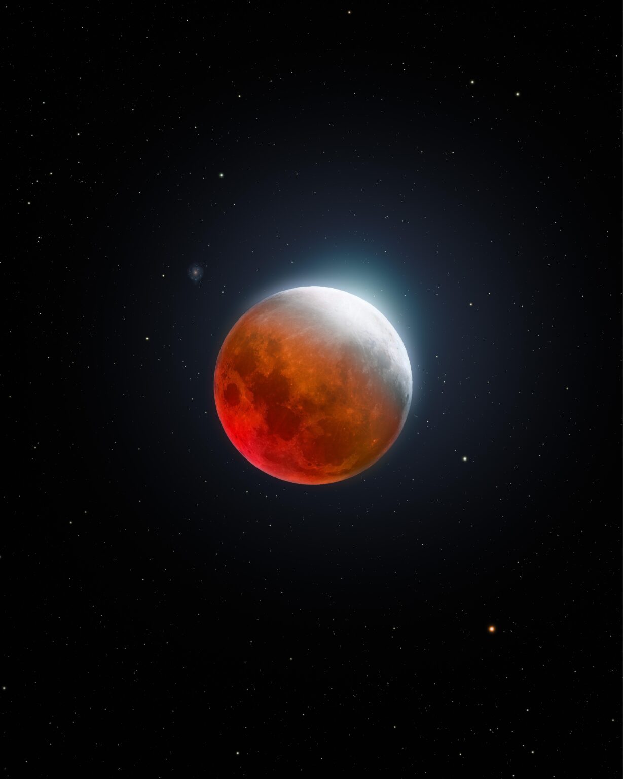 [OC] My HDR composite photo of the Worm Moon as Earth's shadow eclipsed it. Captured using 3 telescopes from my backyard in Arizona.