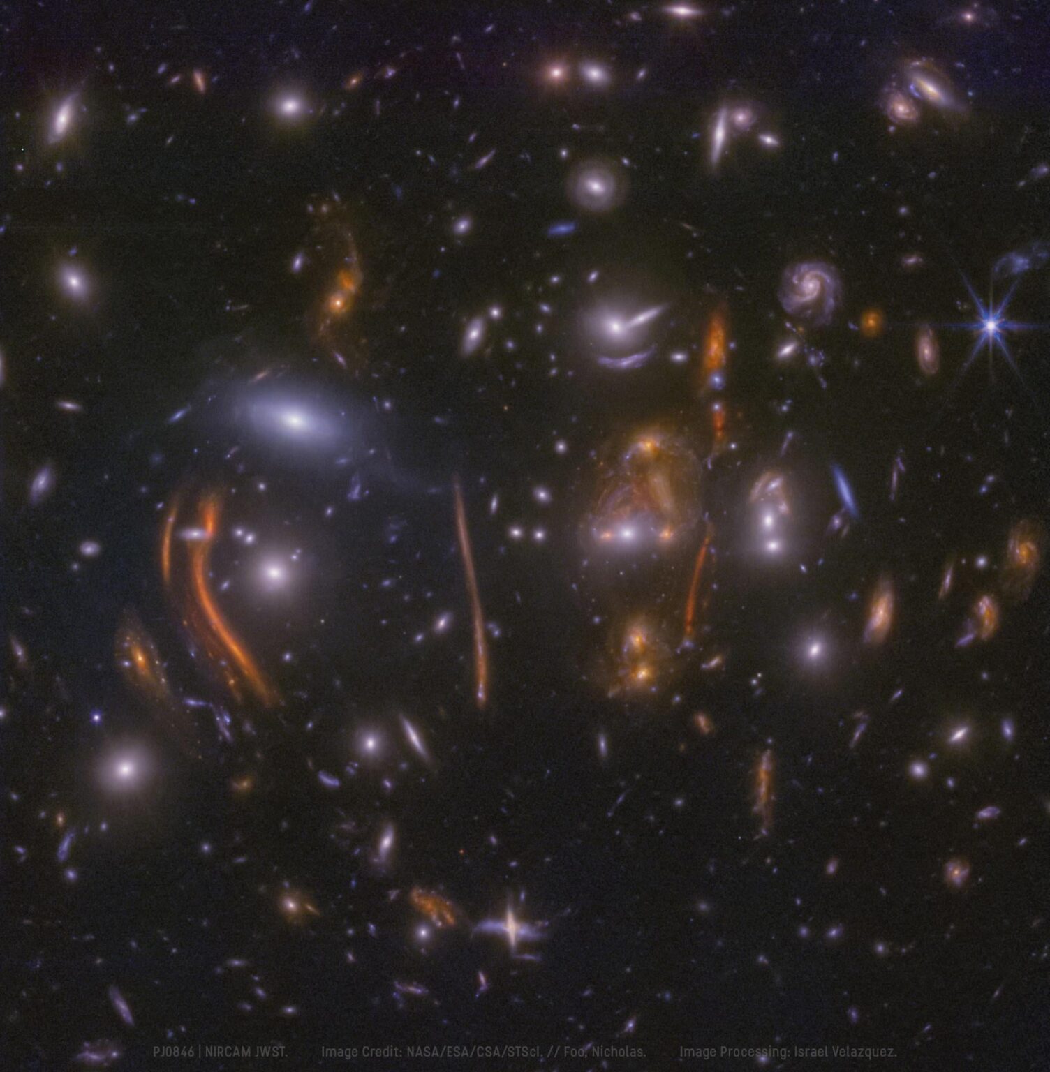 Cosmic Lens PJ0846 | NIRCam. Processed by Israel Velazquez Cosmic Lens PJ0846 | NIRCam. Processed by Israel Velazquez