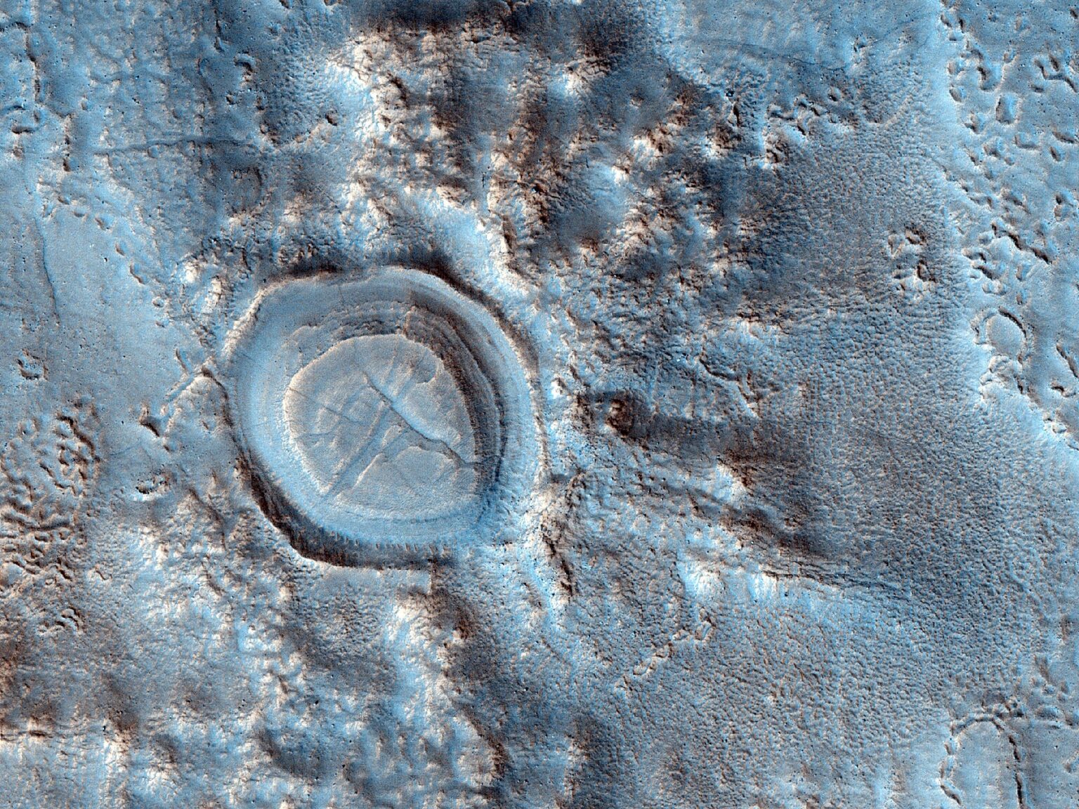 X Marks the Crater (HiRISE Mars)