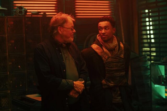 Jonathan Frakes and Sandro Rosta on the Ukeck set 