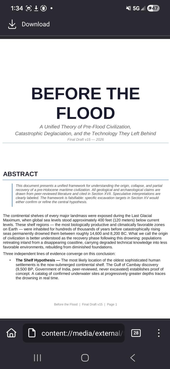 BEFORE THE FLOOD: Part 1 BEFORE THE FLOOD: Part 1