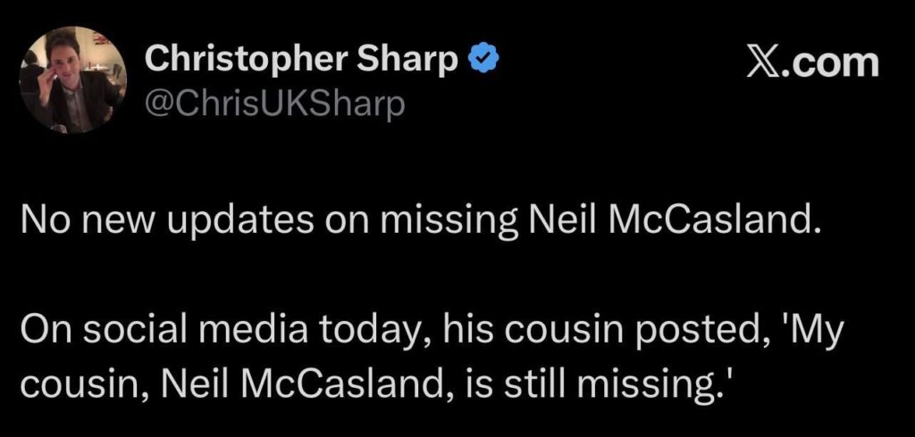 General Neil McCasland is still missing.