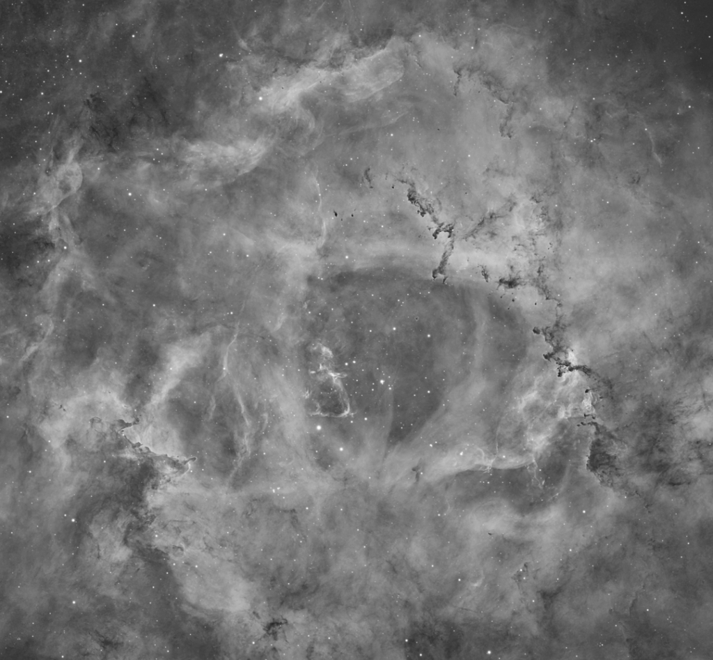 Rosette Nebula Hydrogen alpha monochrome