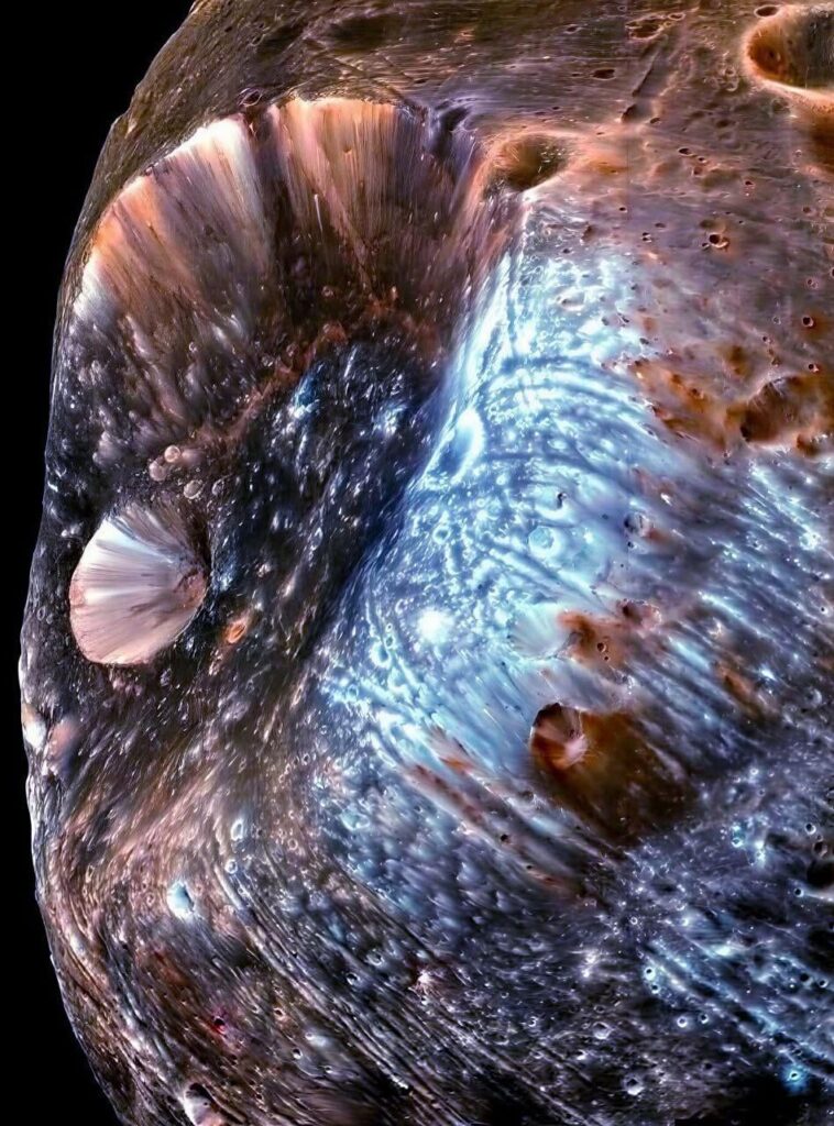 Clearest image ever taken of Phobos, a moon of Mars.