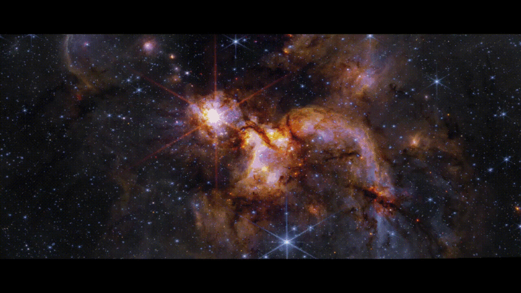 Star forming region W51A with Webb, NIRCAM. Processed by Cheryl Blanchard‬