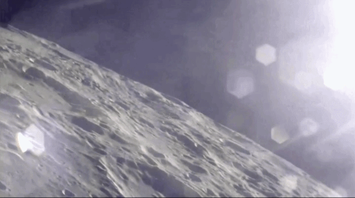 The Moon outside Apollo 11's window.