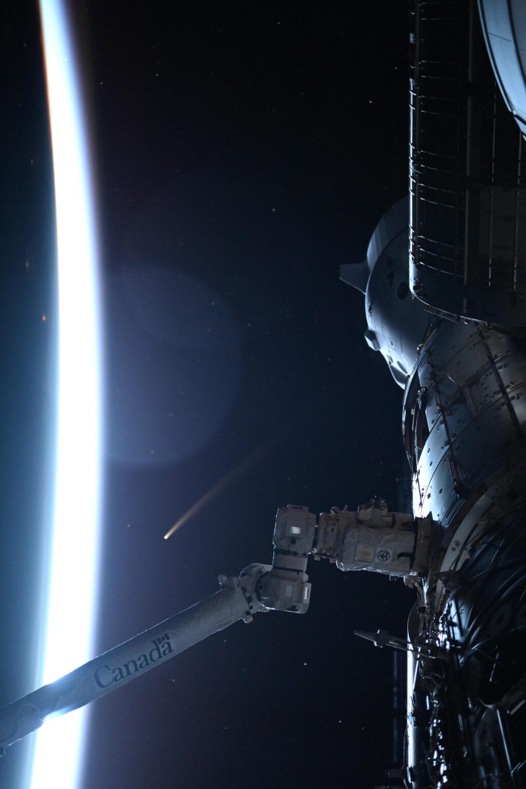 Comet C/2023 A3 as seen from the ISS