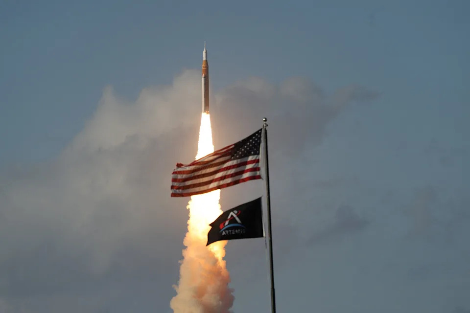 Brendan Mcdermid/Reuters - PHOTO: NASA's Artemis II mission to fly by the moon, comprising of the Space Launch System rocket with the Orion crew capsule, lifts off from the Kennedy Space Center in Cape Canaveral, Florida, April 1, 2026.