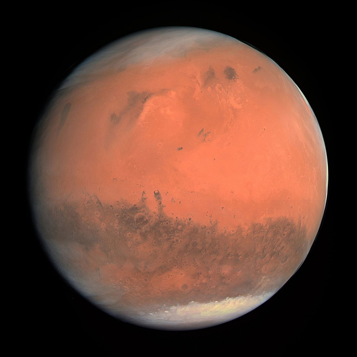 An archive 'true-colour' image of Mars acquired on 24 February 2007 