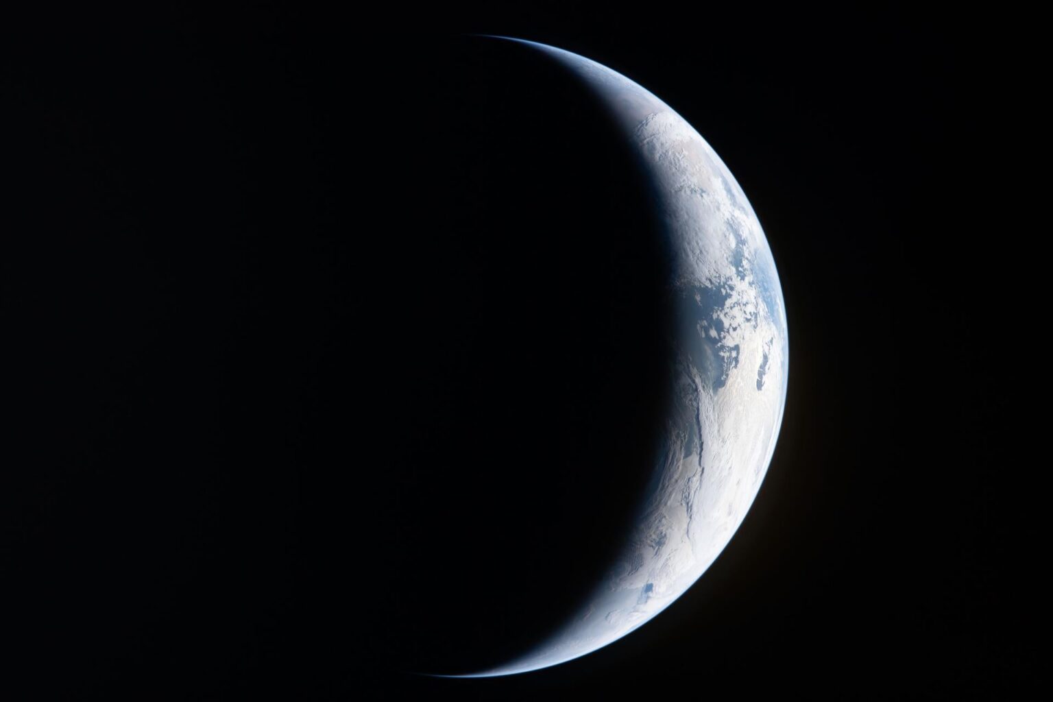 Crescent Earth from Artemis II