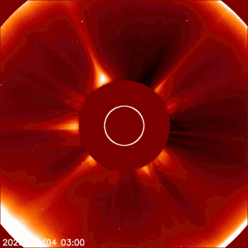Comet MAPS disintegrates on April 4, 2026, as seen by NASA's Solar and Heliospheric Observatory. 