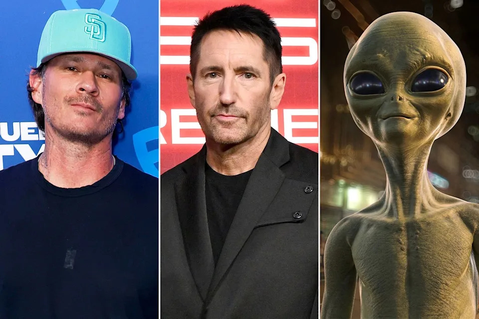 Tom DeLonge in February 2025 in New Orleans; Trent Reznor in October 2025 in Hollywood, Calif.; AlienCredit: Jeff Schear/Getty;Axelle/Bauer-Griffin/FilmMagic
