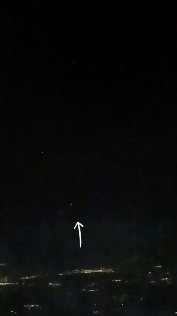 The “Space Cowboy” singer claimed she saw three orbs, one seen here, during a recent flight from Fort Worth, Texas, to Nashville, Tennessee. spaceykacey/Instagram