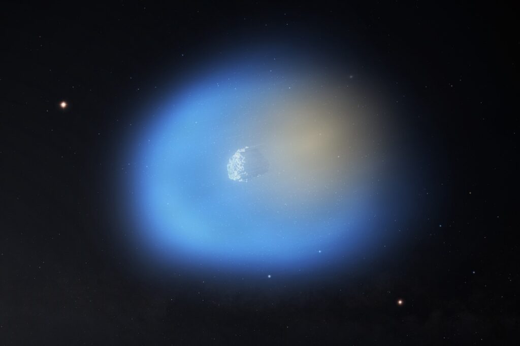 An artist's impression of the halo around 3I/ATLAS