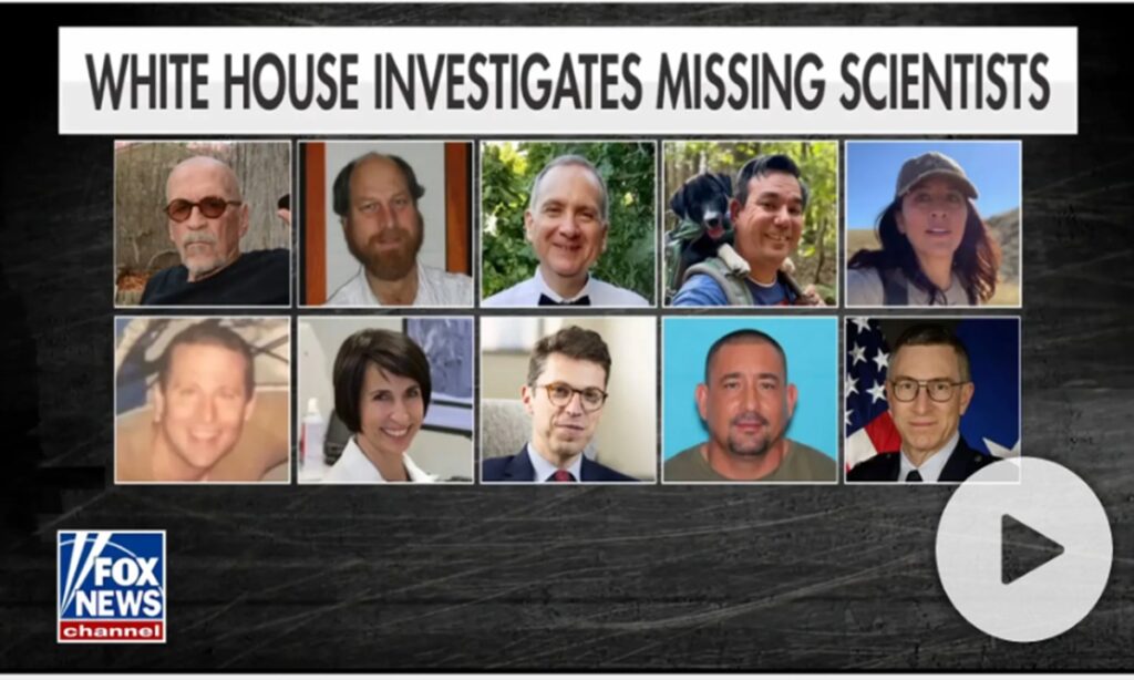 Photo: A screenshot of the Fox News coverage on White House vowing to investigate recent cases of missing and died scientists