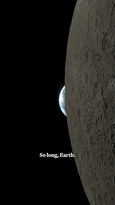 Artemis II POV as Earth sets behind the moon - YouTube