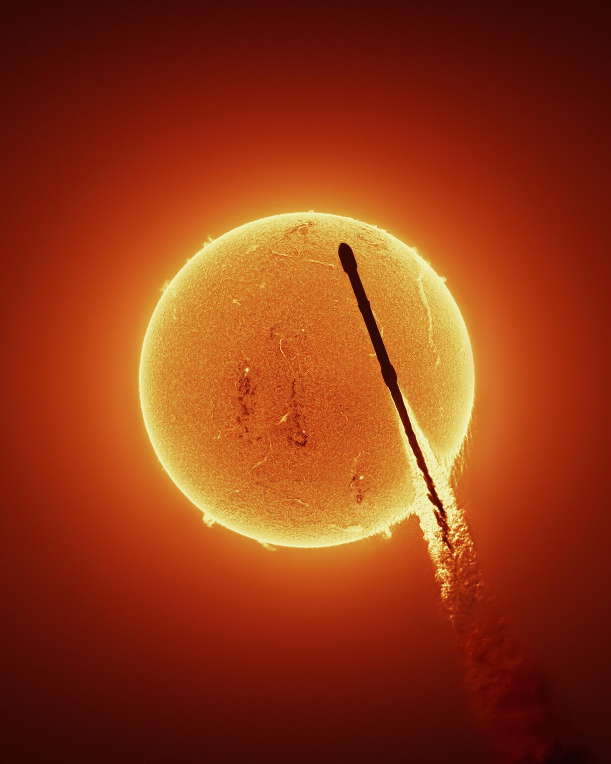 Falcon 9 rocket transiting our sun