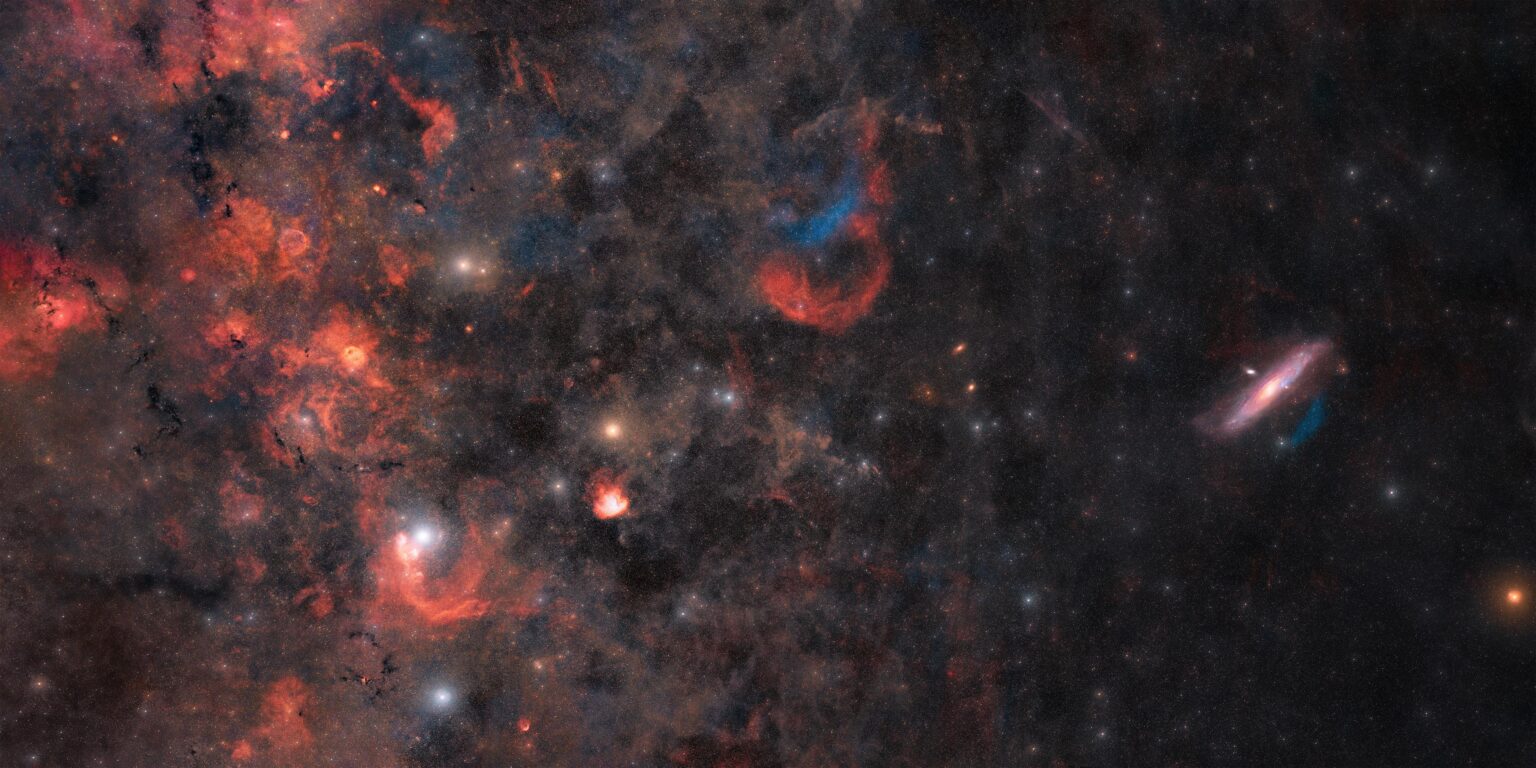 Interstellar space between Milky Way and Andromeda galaxy