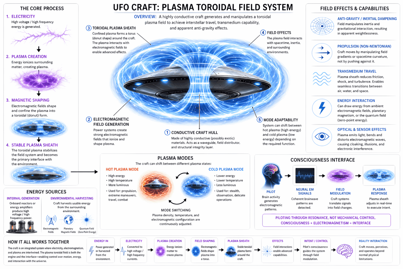 UFO Propulsion: Plasma, Electromagnetism & Torus Fields