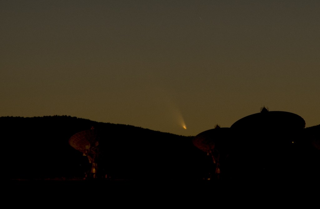Comet in sky.