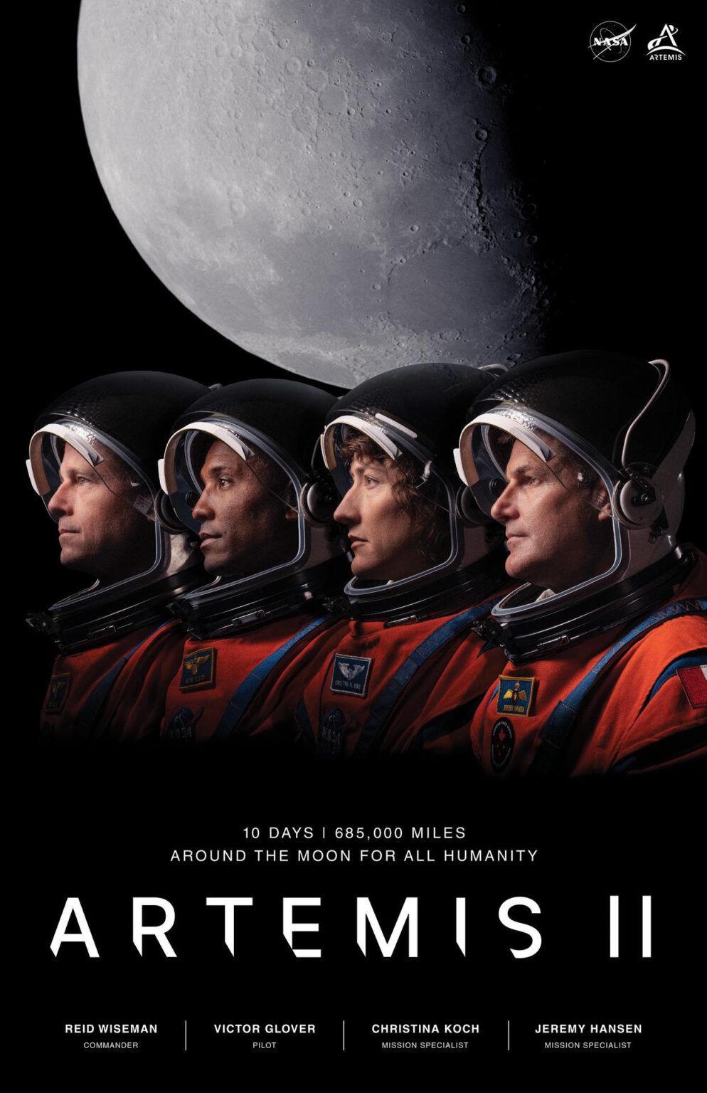 NASA's new official poster for Artemis II mission.