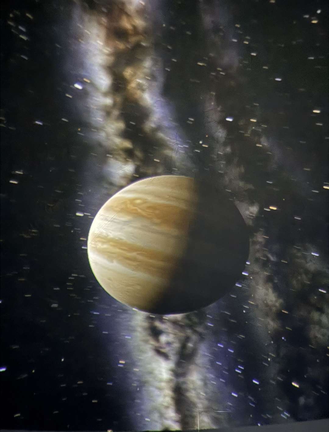 The University of Cambridge has launched a new ‘universe in a box’ planetarium. Pictured is Jupiter