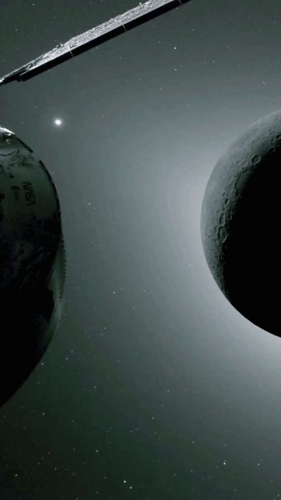 Solar Eclipse as seen by the Artemis II crew (stitched video by NASA)