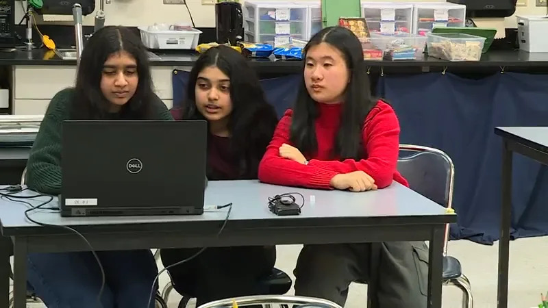 Some team members from an all-girls group of freshmen from a Beaverton high school who were selected by NASA to create an experiment to bring into space. April 24, 2026 (KOIN).