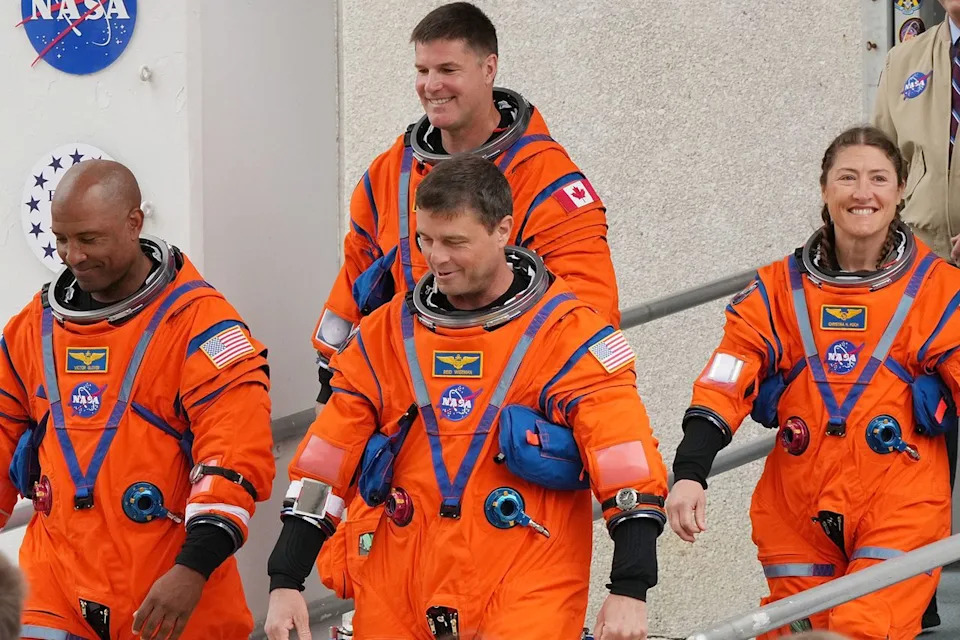Artemis II crew on April 1 before takeoffCredit: Pat Benic/UPI/Shutterstock