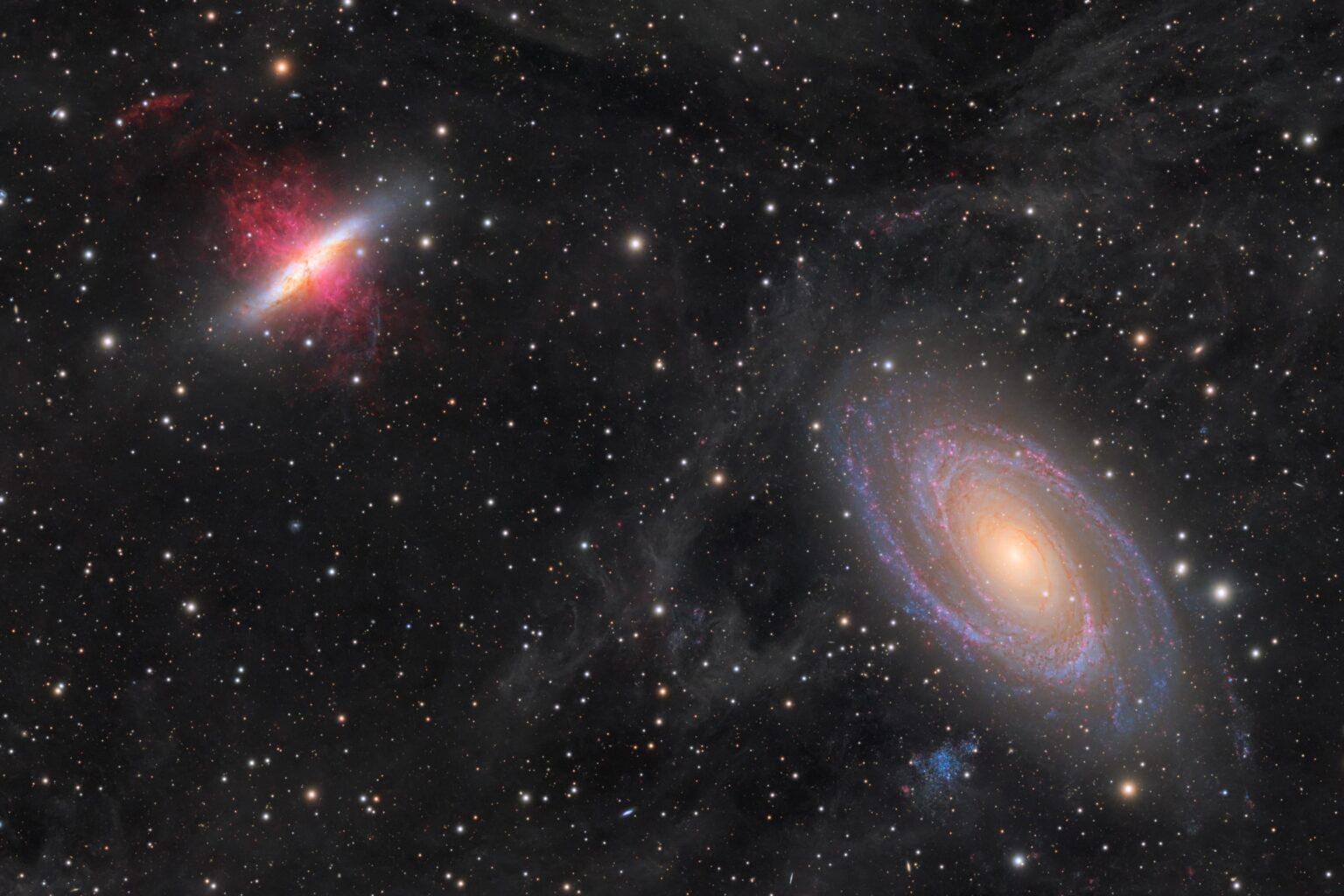 M81-M82-LRGB+Deep HA, Bodes, Cigar