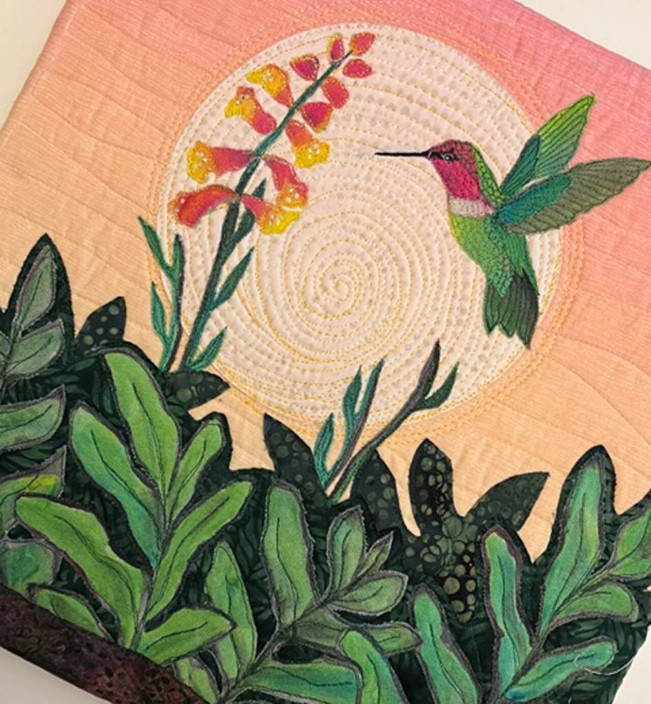 Walk-by fiber exhibit installed in Uptown Port Townsend Hummingbird by Port Townsend fiber artist Bess Jennings is part of the UFO: Second Sightings exhibit on display through May 31 in Uptown Port Townsend.