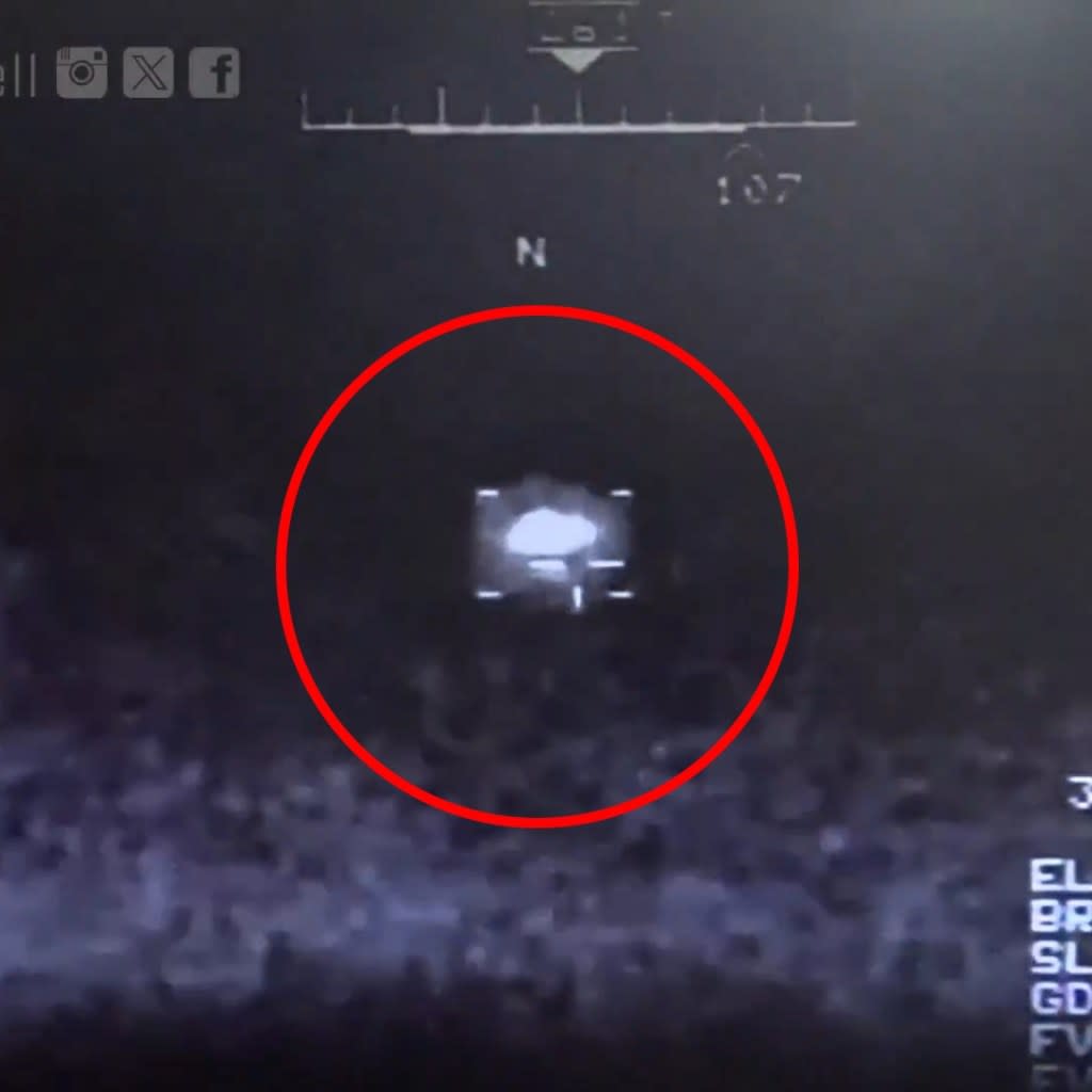 An infrared view of a UFO, as released by the government in one of its declassified files.