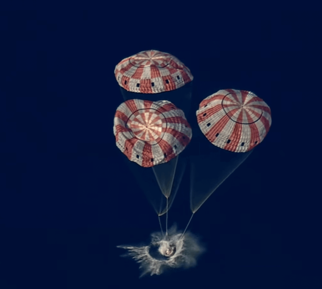 Splashdown of Artemis 2, thus completing the journey around the Moon!