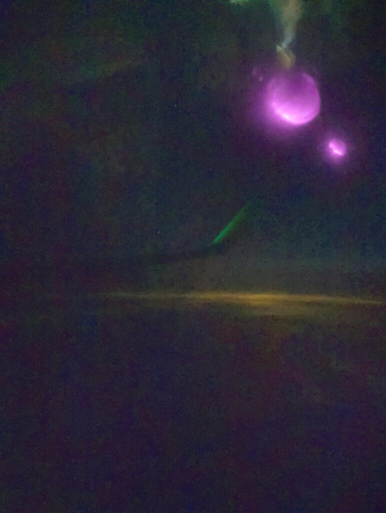 What passed our plane during a flight?