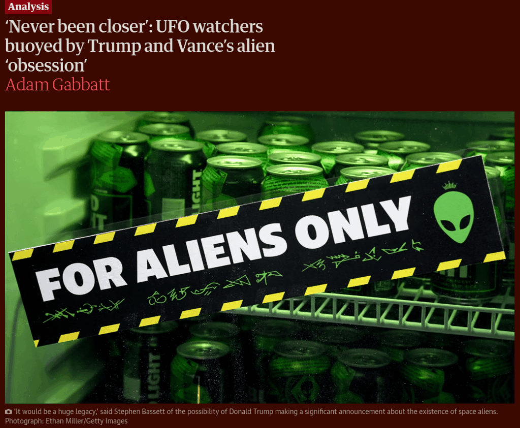 Do you think all this talk about disclosure from government officials might be a tactic to distract you from something else?