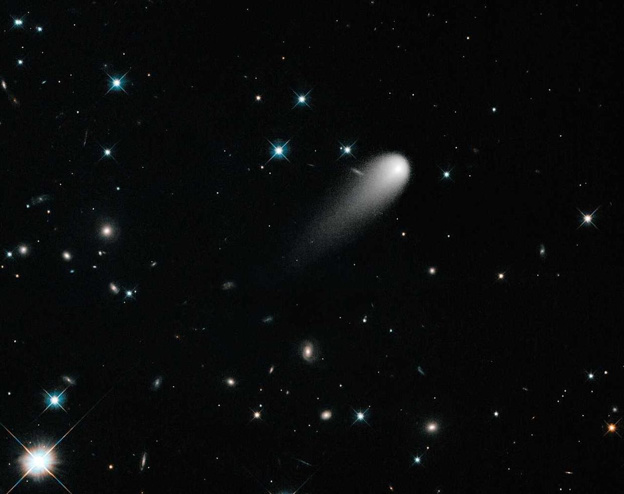Comet ISON, shown here, was a sungrazing comet, or "star-grazer," that passed within roughly 730,000 miles of the Sun's surface in November 2013.