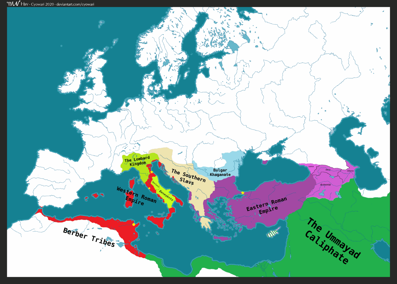 What if Constans II split the Empire in between his sons. Part I