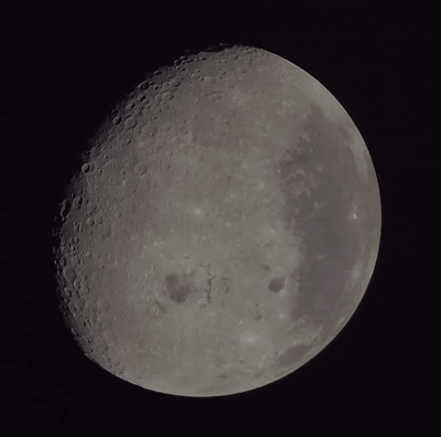 Merged progression of photos from Artemis II's journey around the moon