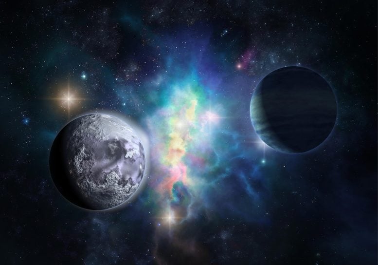 Alien Icy Worlds Exoplanets