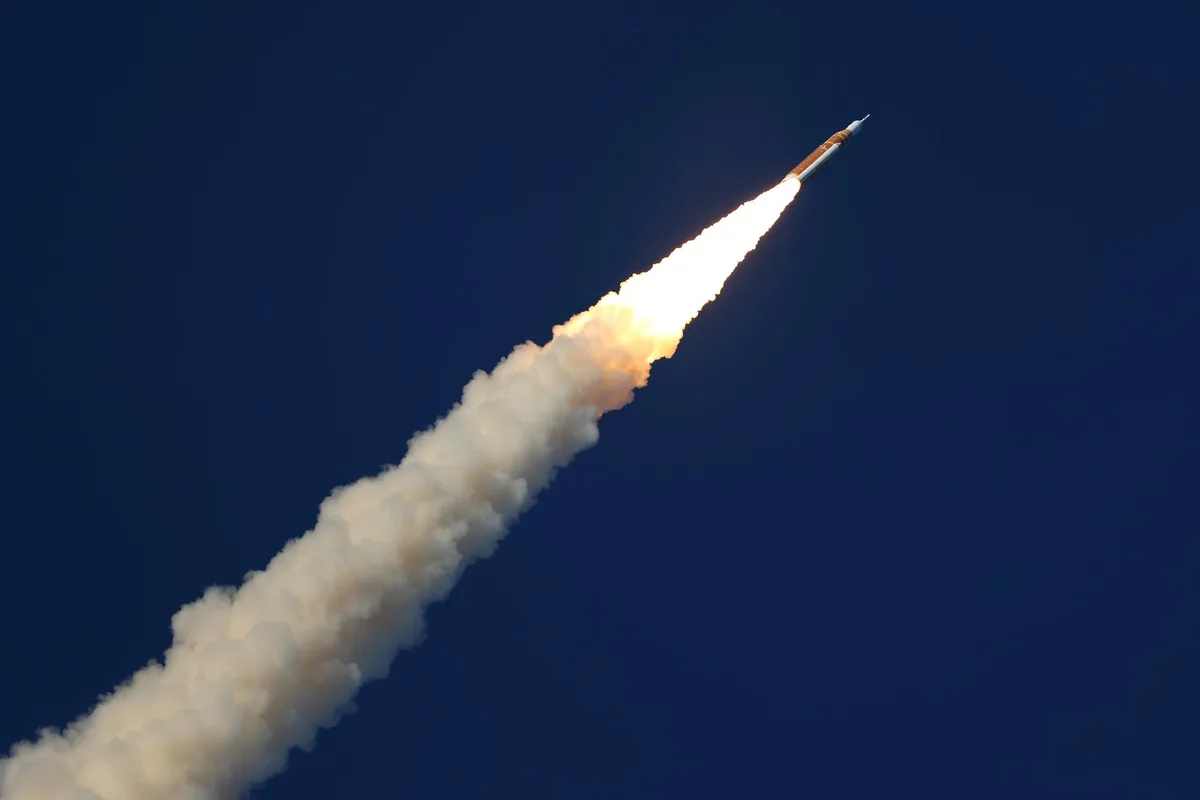 NASA's Artemis 2 rocket blasts into space.
